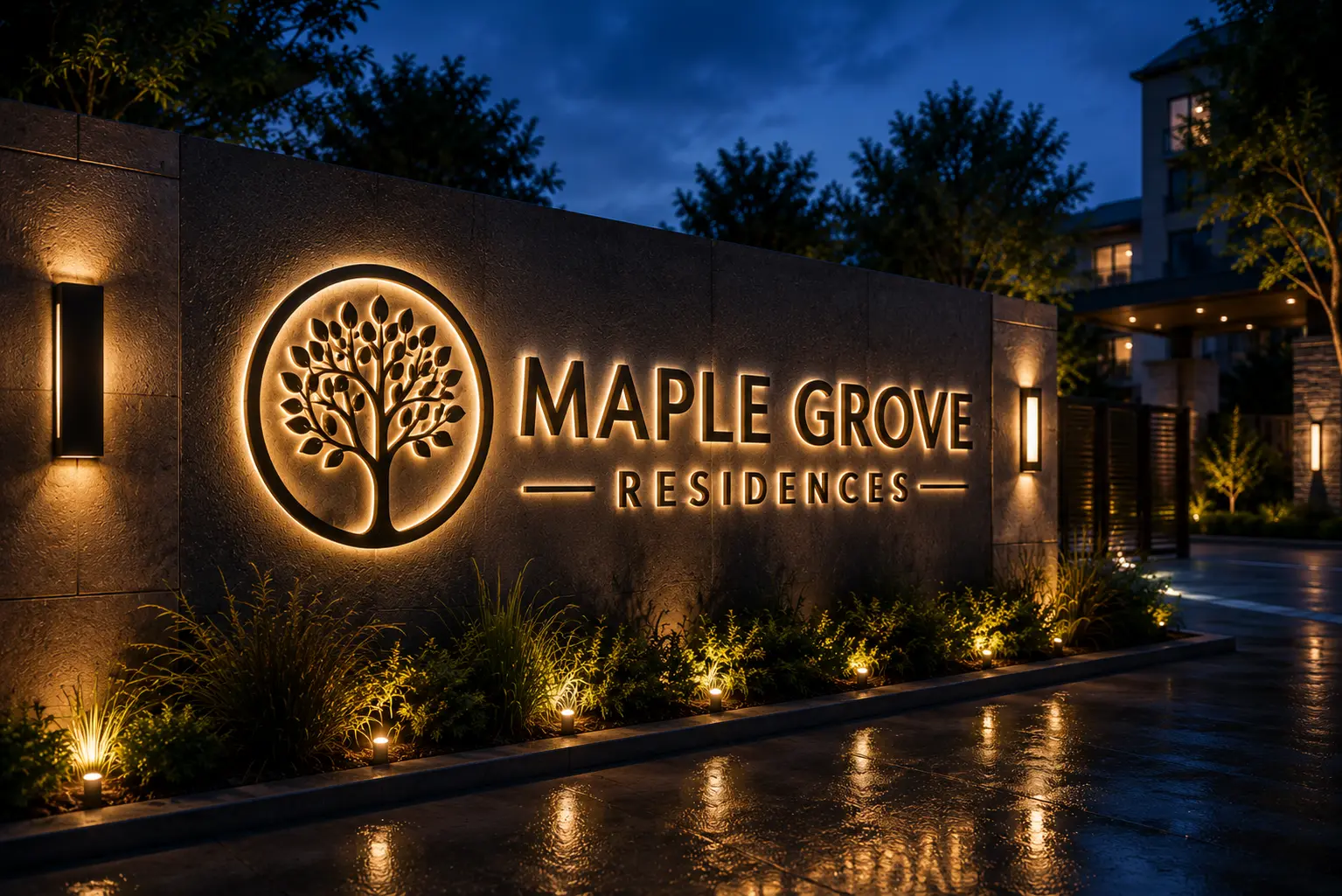 Large LED outdoor signage for shopping centers